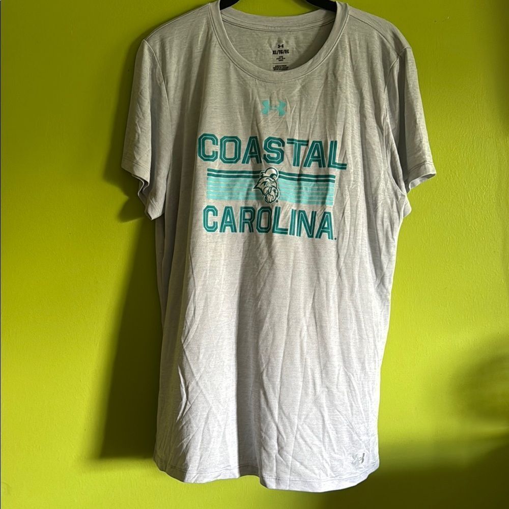 NWT Under Armour Gray Coastal Carolina University Performance Tee Size XL
